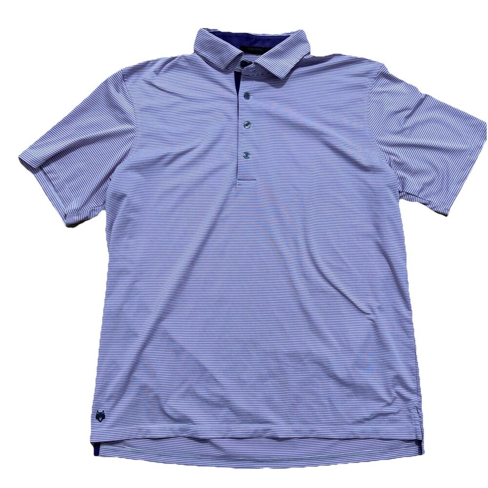 Greyson Polo Shirt Men’s Sz Large Purple Striped Short Sleeve Performance Golf